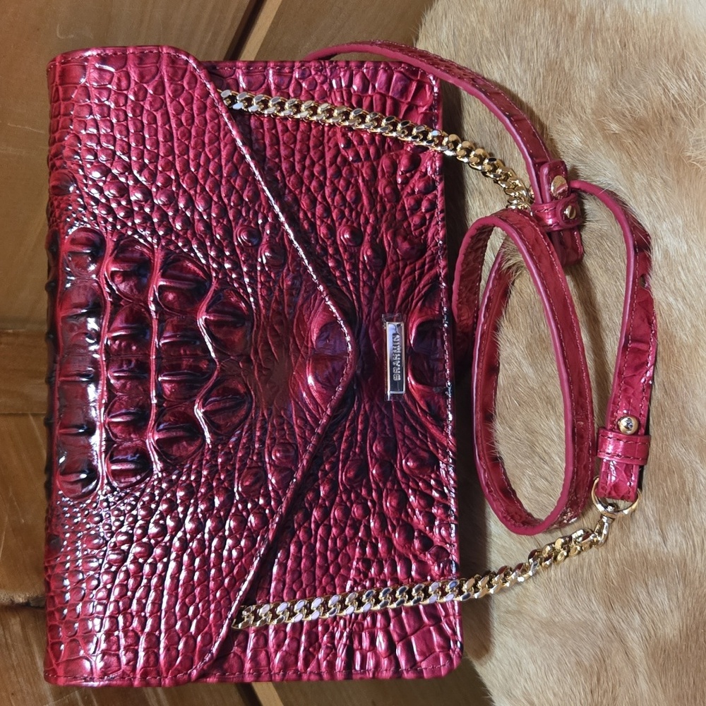 Brahmin Wendy Merlot Ombre Genuine Leather Crossbody NWT